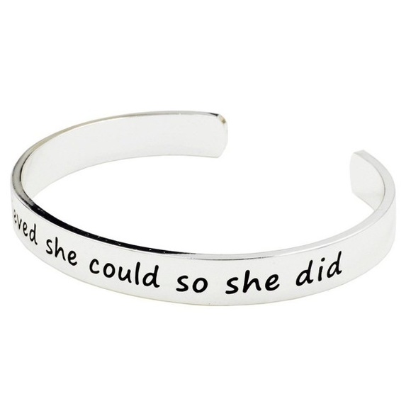 She Believed She Could So She Did Cuff Bracelet En - Picture 3 of 5